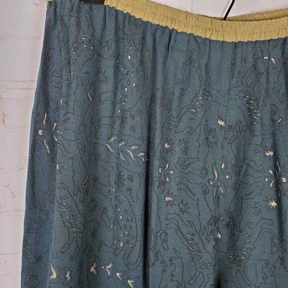 Donna Jessica Animal Print Pull On Pants Size 3 Lg Lagenlook Art to Wear USA - Picture 7 of 13